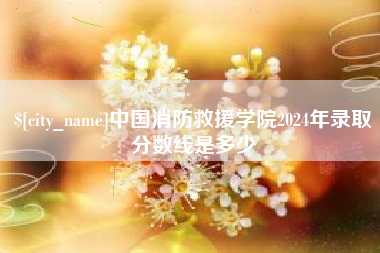 苏州中国消防救援学院2024年录取分数线是多少