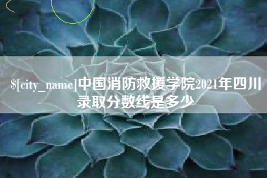苏州中国消防救援学院2021年四川录取分数线是多少