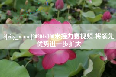 苏州20204x100米接力赛视频-将领先优势进一步扩大