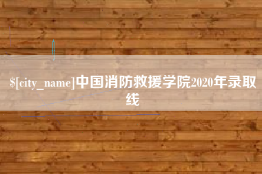 苏州中国消防救援学院2020年录取线
